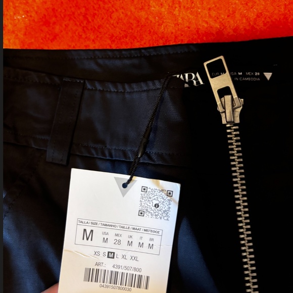 Zara black wide leg high waist skort skirt pant NWT - Picture 6 of 11
